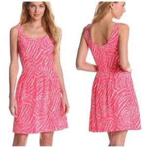 Lilly Pulitzer Show Your Stripes Zebra Print Posey Silk Dress Splash Pink Size 2